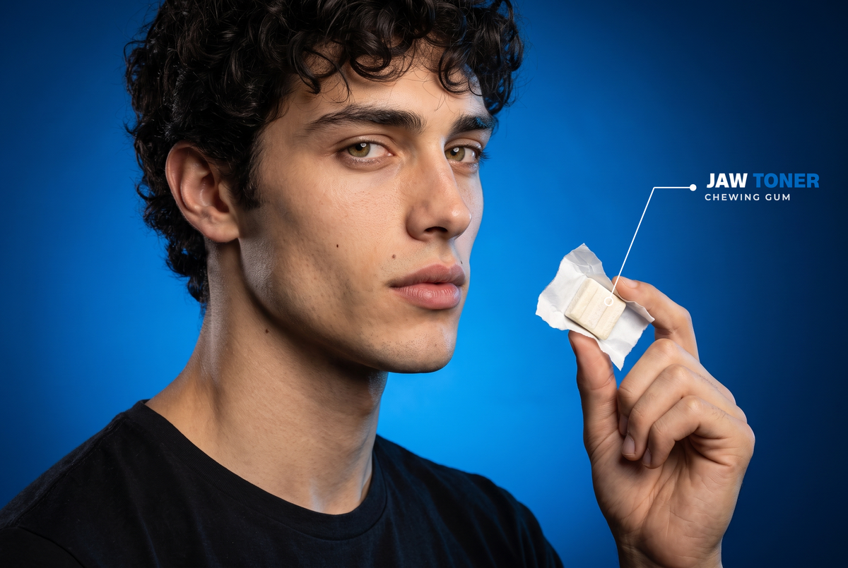 Jaw Toner facial exerciser in use