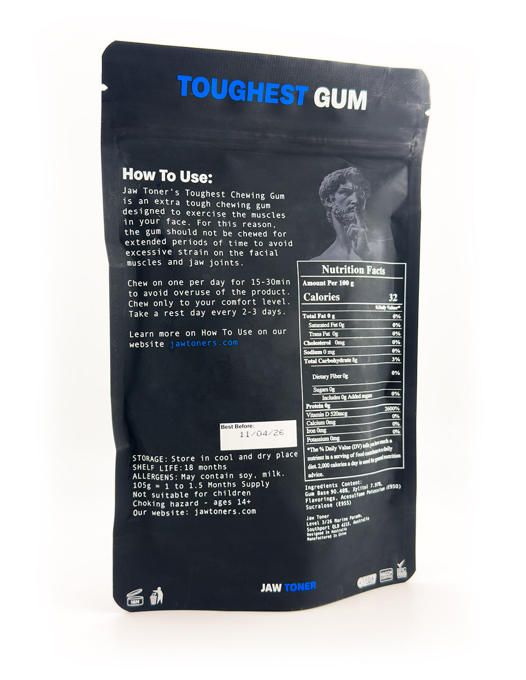 Jaw Toner's Toughest Gum - Pure Mint