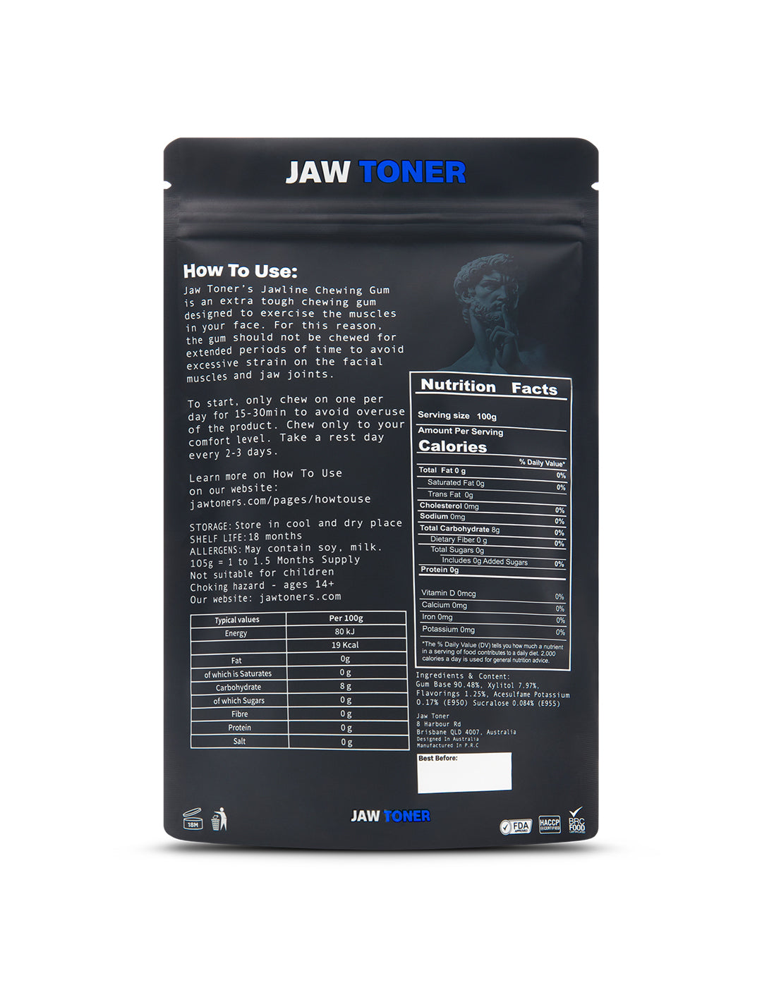 Jaw Toner Chewing Gum - Pure Mint